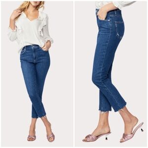 PAIGE Sarah Slim Crop Jean In Radio Star Distressed